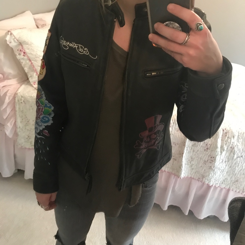 Ed Hardy Leather Jacket